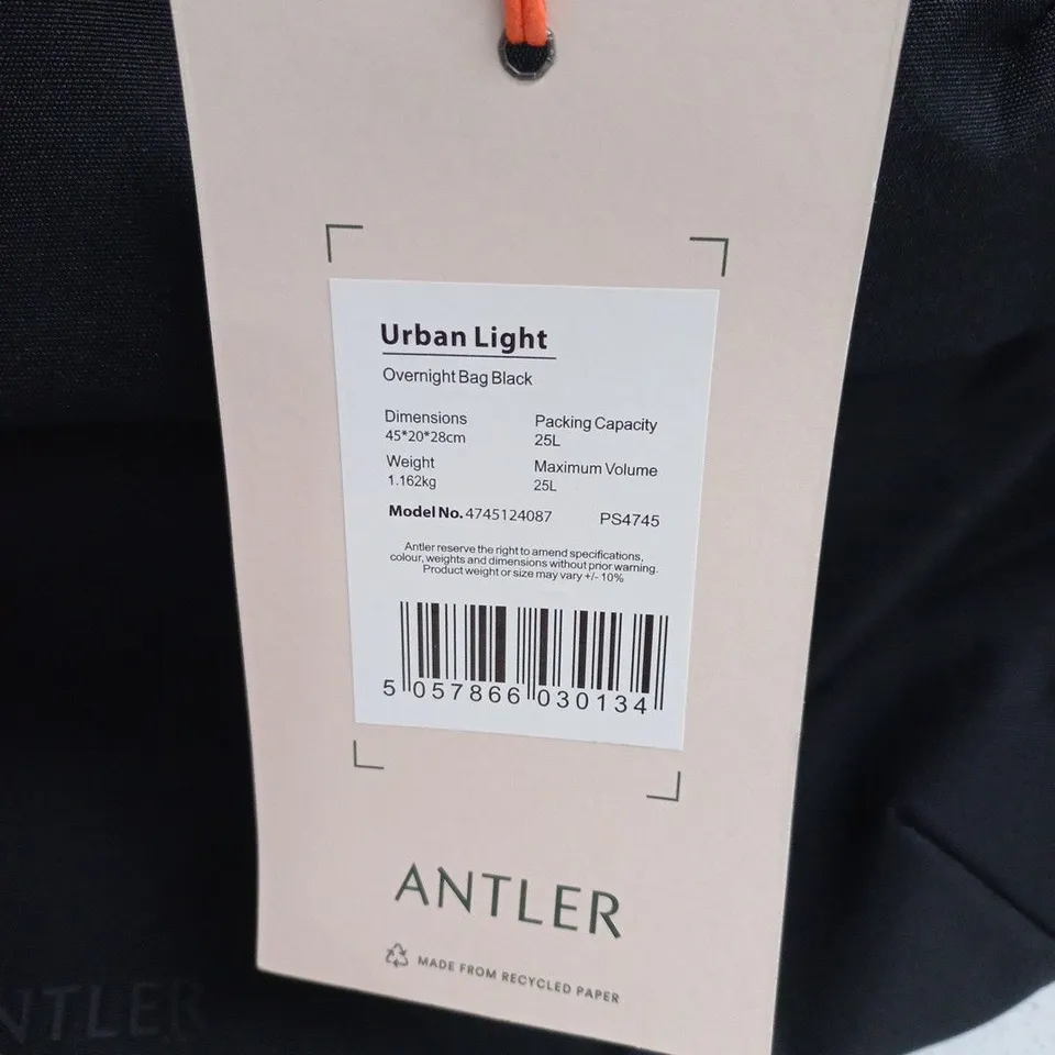 ANTLER URBAN LIGHT OVERNIGHT BAG – BLACK