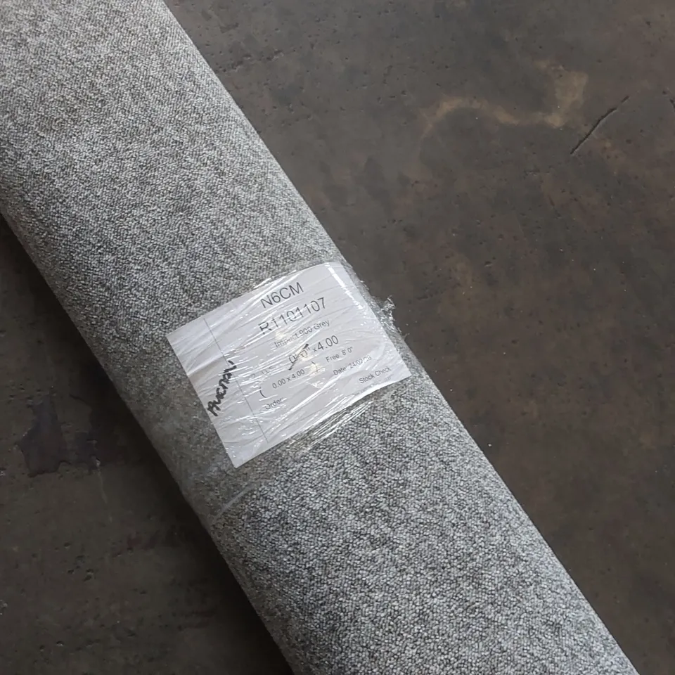 ROLL OF QUALITY IMPACT GREY CARPET - APPROXIMATELY 2.45 x 4m