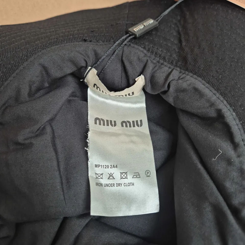 MIU MIU BLACK WIDE-BRIM HAT