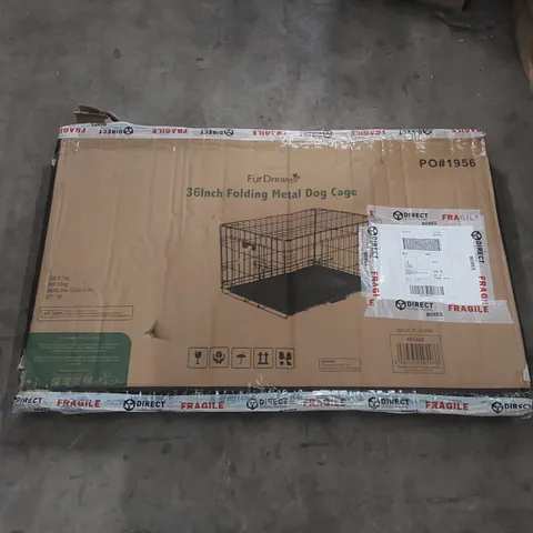 BOXED FURDREAMS 36" FOLDING METAL DOG CAGE