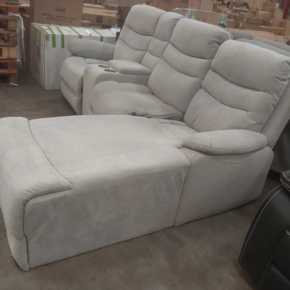 AVON CHAISE MANUAL RECLINER LINEN SOFA GREY