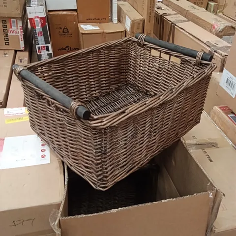 BOXED WICKER BASKETS (SET OF 2) - BROWN (1 BOX)