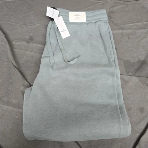 HOLLISTER BAGGY SWEATPANTS - SIZE L, GREY GREEN