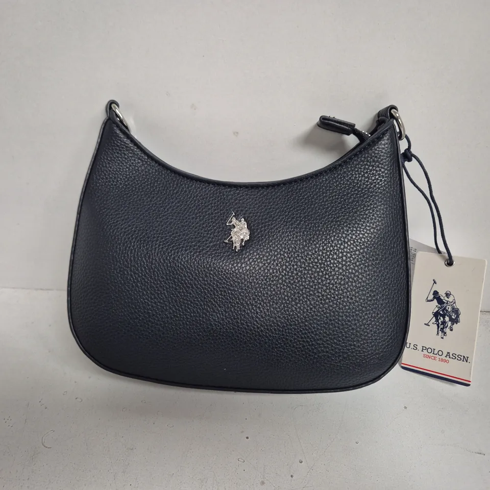 U.S. POLO ASSN. NAVY PEBBLED LEATHER HANDBAG