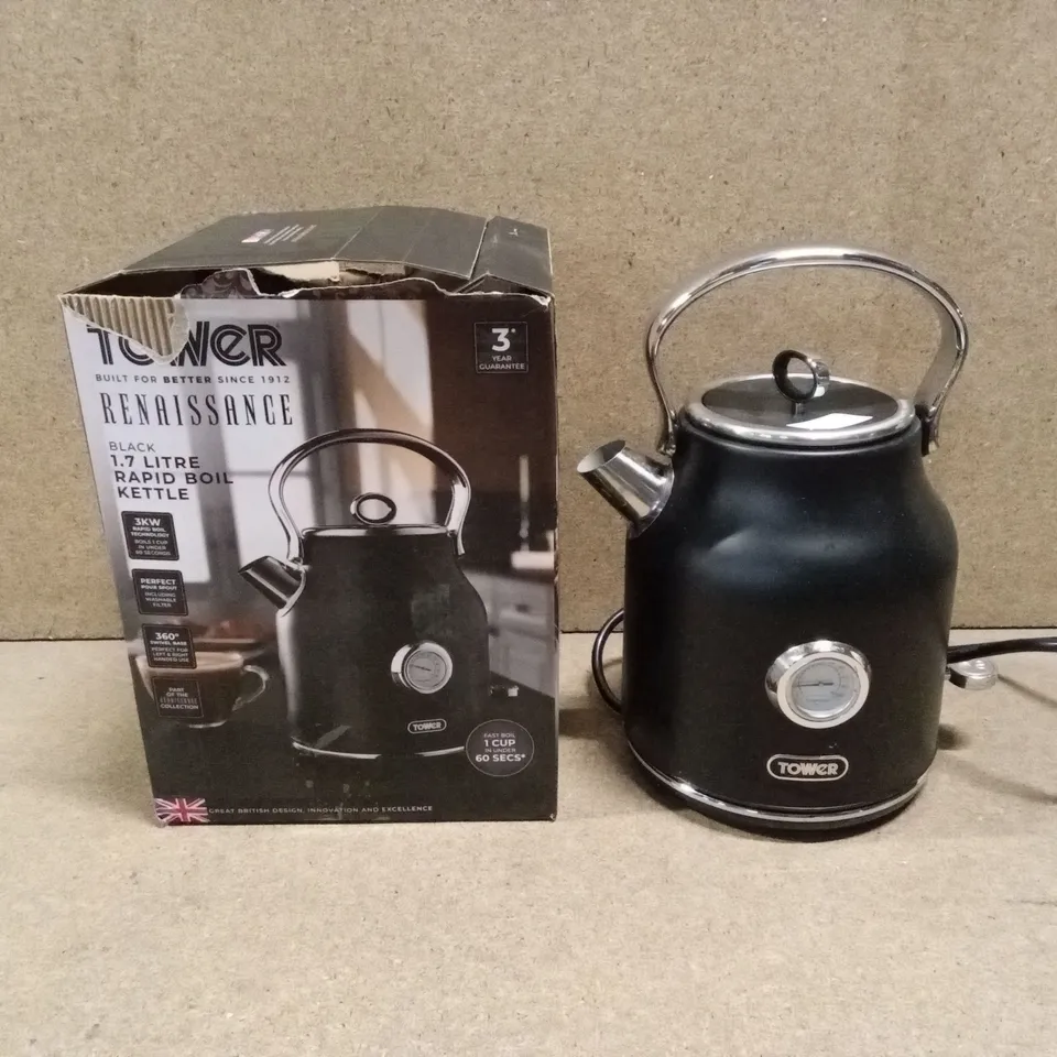 BOXED TOWER RENAISSANCE 1.7L RAPID BOIL KETTLE - BLACK