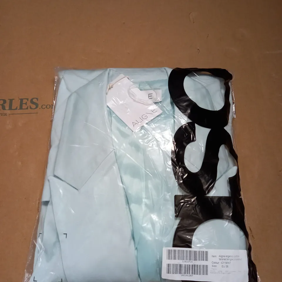 ALIGNE ICY MINT ORGANIC COTTON TAILORED TOP - SIZE 10