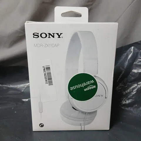 SONY MDR-ZX110AP ON-EAR HEADPHONES – WHITE, BOXED
