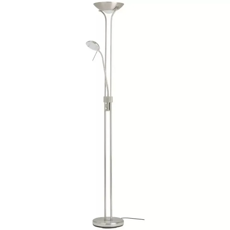 HOME FATHER & CHILD UPLIGHTER FLOOR LAMP - CHROME