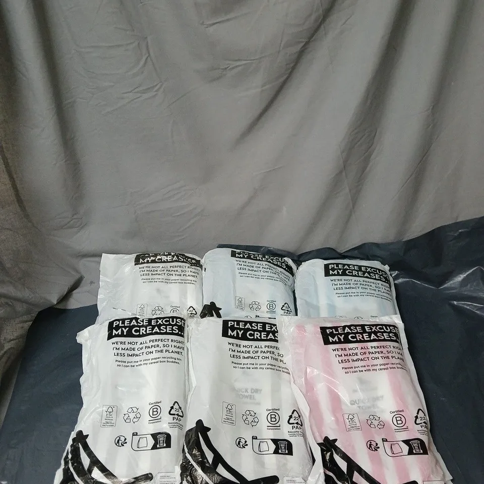 APPROXIMATELY 6 ASSORTED DOCK & BAY QUICK DRY TOWEL