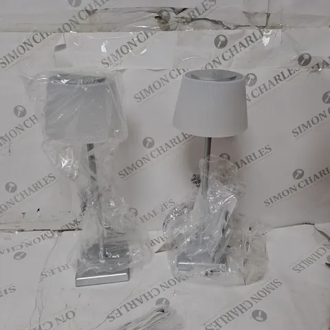 SFIXX SET OF 2 INDOOR OUTDOOR TOUCH TABLE LIGHTS IN SILVER