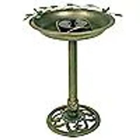 BERNINI SOLAR COLOUR CHANGING STEEL BIRD BATH FOUNTAIN
