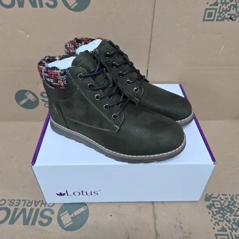 BOXED PAIR OF LOTUS SYCAMORE SHOES IN KHAKI - UK 4