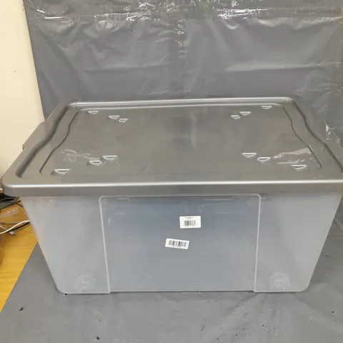 100L WHEELED STORAGE BOX CLEAR WITH LID - COLLECTION ONLY