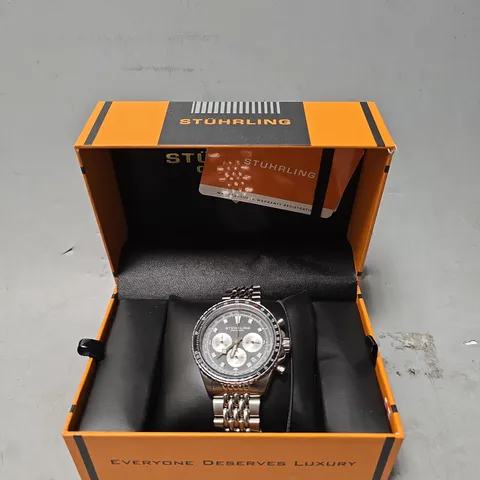 BOXED STUHRLING ORIGINAL BLACK DIAL WATCH