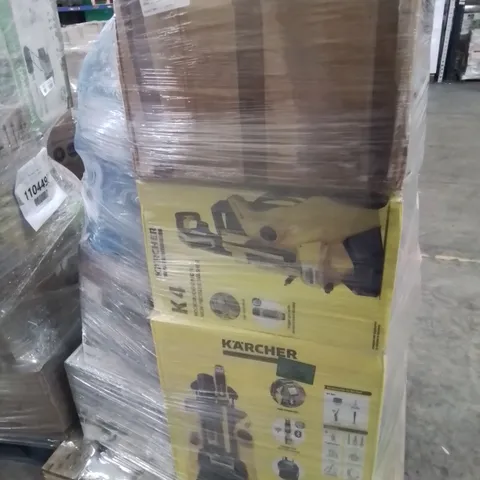 PALLET OF APPROXIMATELY 18 UNPROCESSED RAW RETURN BOSCH, KARCHER, WORX, YARD FORCE GOODS TO INCLUDE;