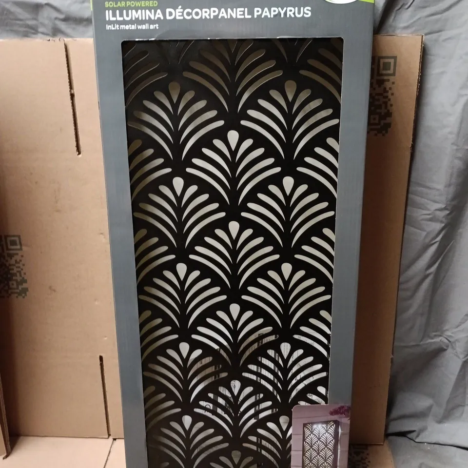 ILLUMINA DÉCORPANEL PAPYRUS METAL WALL ART PANEL – INLIT, SOLAR POWERED