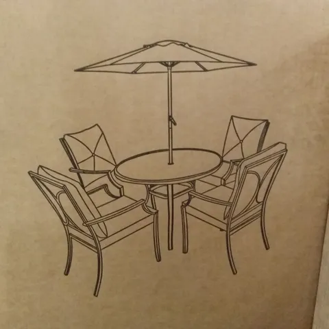 BOXED SEVILLE OUTDOOR DINING SET // PARASOL MISSING (2 BOXES)