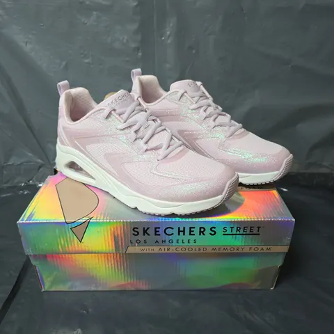 SKECHERS STREET TRAINERS - PINK GLITTER - SIZE 7