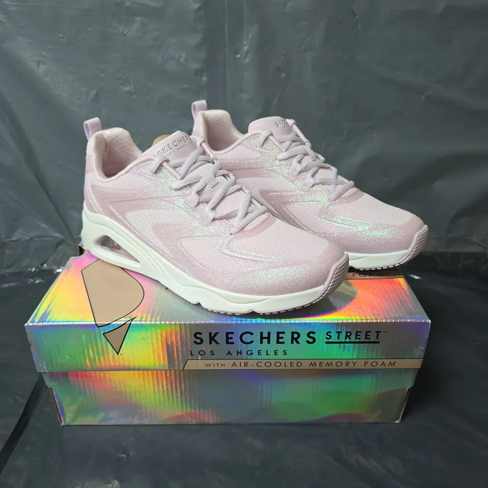 SKECHERS STREET TRAINERS - PINK GLITTER - SIZE 7