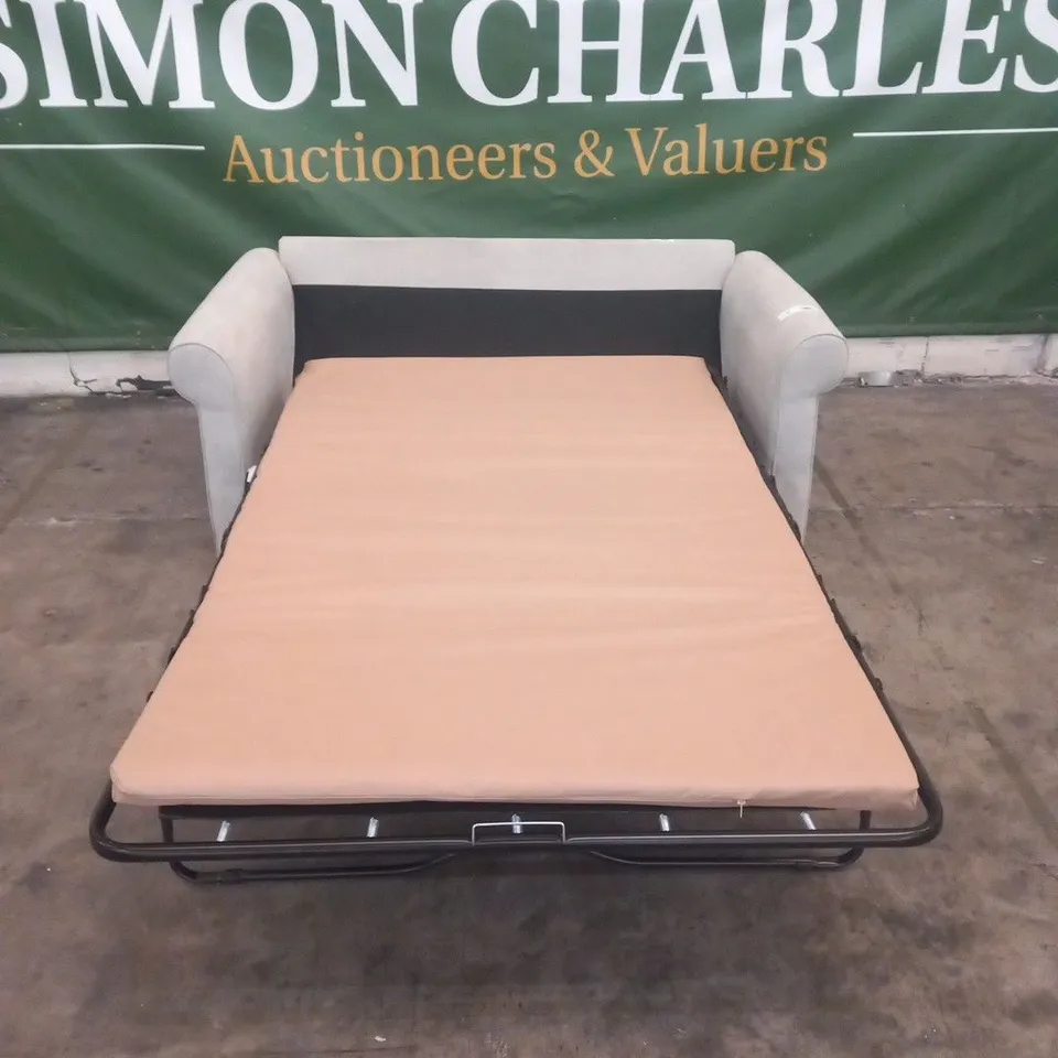 DESIGNER WILLIAM MATIKA SILVER FABRIC SOFA BED