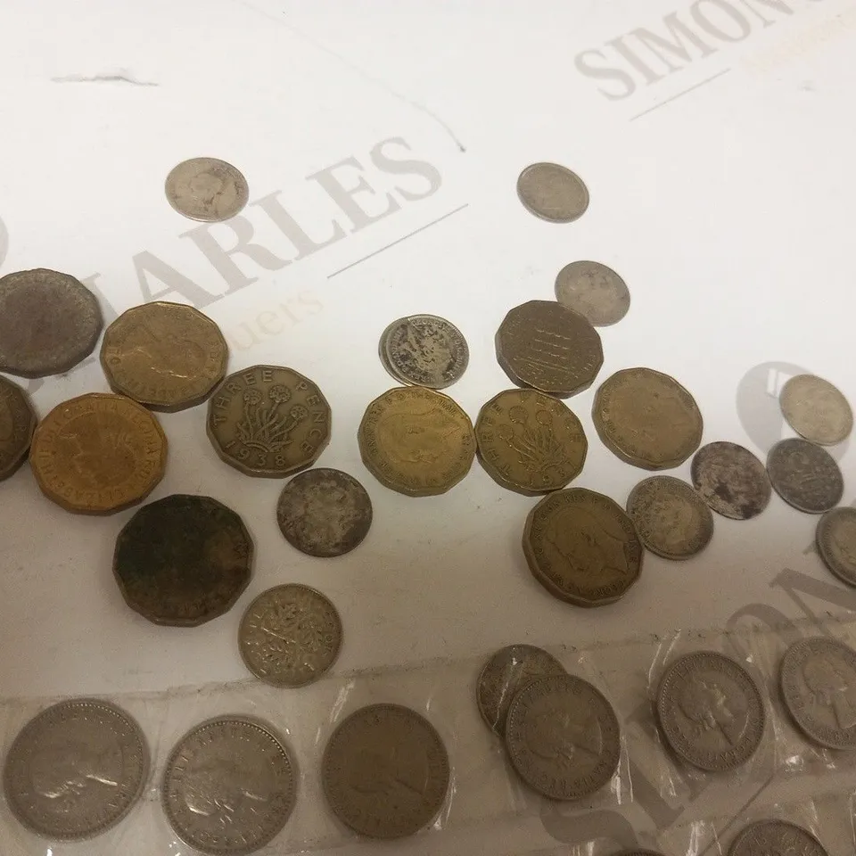 LARGE COLLECTION OF ASSORTED THREE PENCE PIECES TO INCLUDE; COLLECTION OF GEORGE VI THREE PENCES, COLLECTION OF UK THREE PENCES AND 3 X THREE PENCE STRIPS IN DATE ORDER from 1953-1967