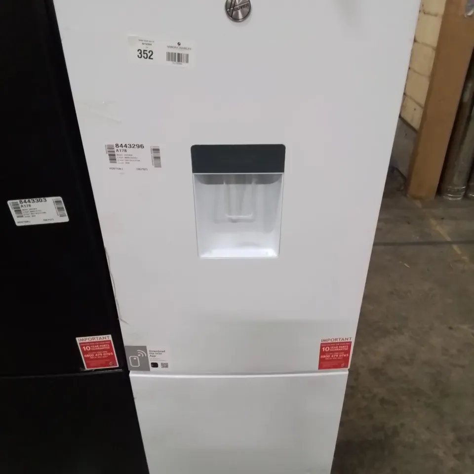 HOOVER SOLO STANDING FRIDGE FREEZER WITH WATER DISPENSER WHITE 