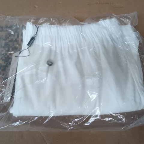 BAGGED ROMAN PETITE BENGALINE TROUSERS IN WHITE - SIZE 18