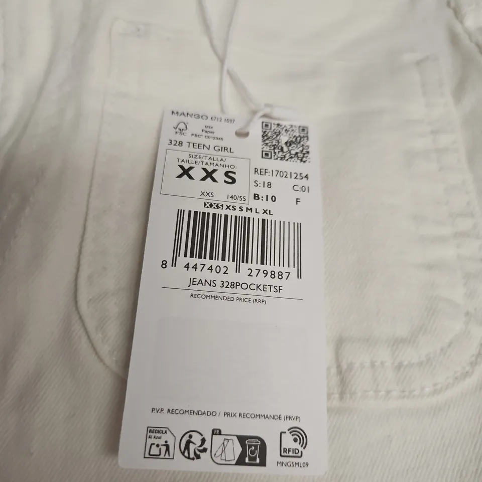 MANGO TEEN GIRL JEANS – WHITE DENIM, XXS