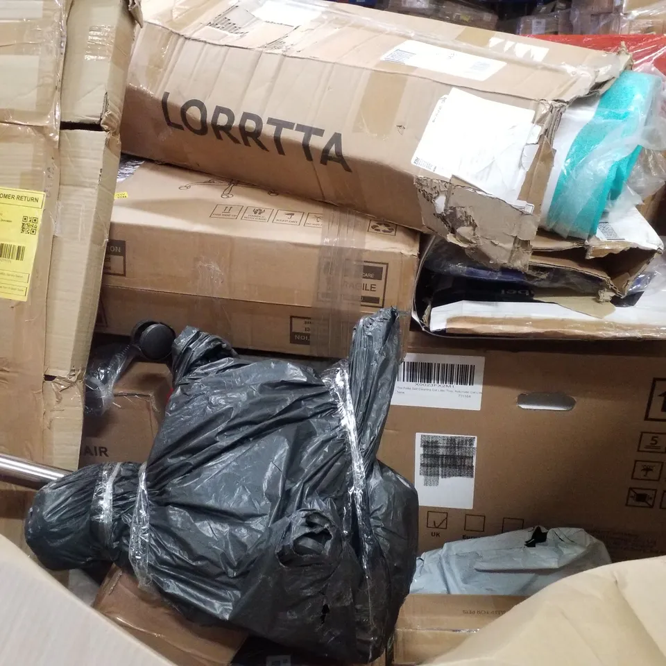 PALLET CONTAINING ASSORTED PRODUCTS INCLUDING OFFICE CHAIR, DECORATIVE WALL CLOCK, FOLDABLE PLAY MAT & KIDS BOOSTER SEAT