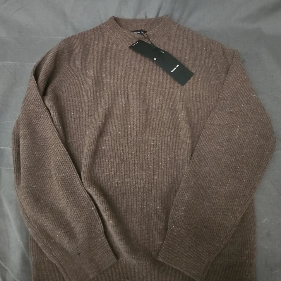 MASSIMO DUTTI BROWN KNIT WOOL SWEATER – MEN'S, SIZE M