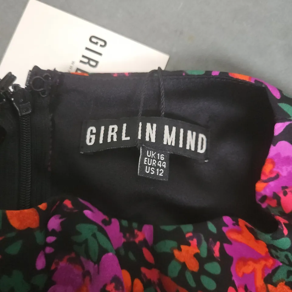 GIRL IN MIND ZOE ANGEL SLEEVE SPLIT LEG MIDI PURPLE FLORAL DRESS - 16