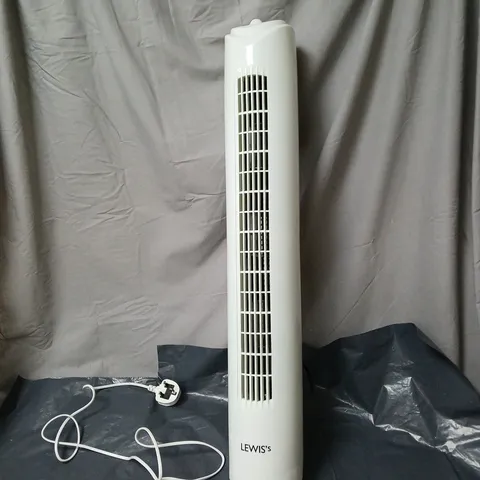 LEWIS'S TOWER FAN – WHITE FLOORSTANDING ELECTRIC FAN