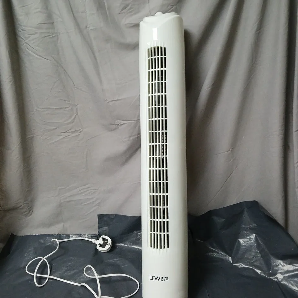 LEWIS'S TOWER FAN – WHITE FLOORSTANDING ELECTRIC FAN