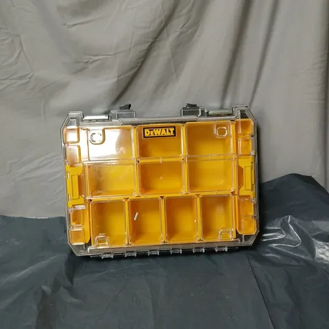 DEWALT COMPARTMENT TRANSPARENT PARTS ORGANIZER CASE - MISSING HANDLE 