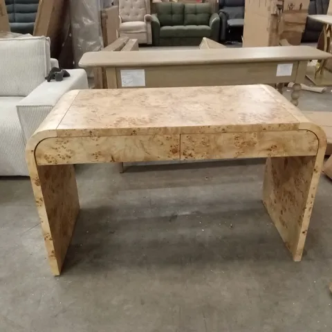 SEANA 2 DRAW DESK, BURL WOOD