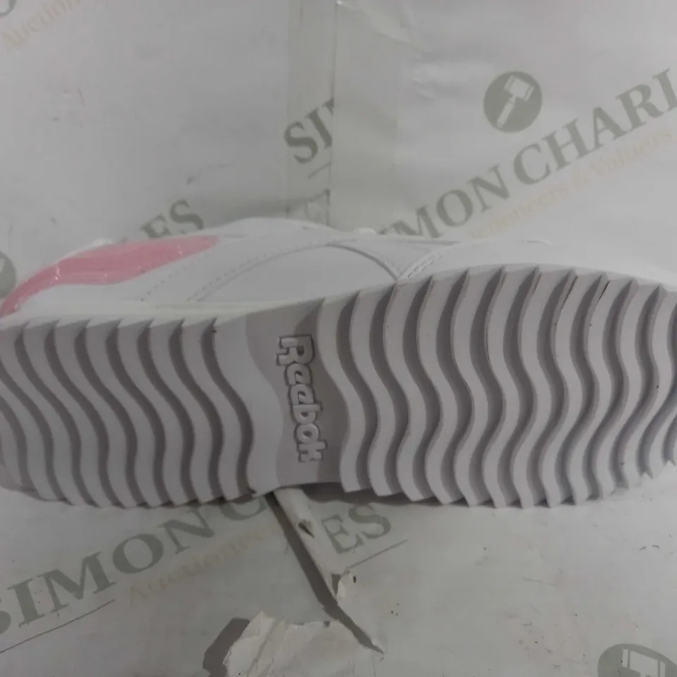 PAIR OF REEBOK ORTHOLITE LACE UP RAISED TRAINERSV IN WHITE/PINK - UK 6.5