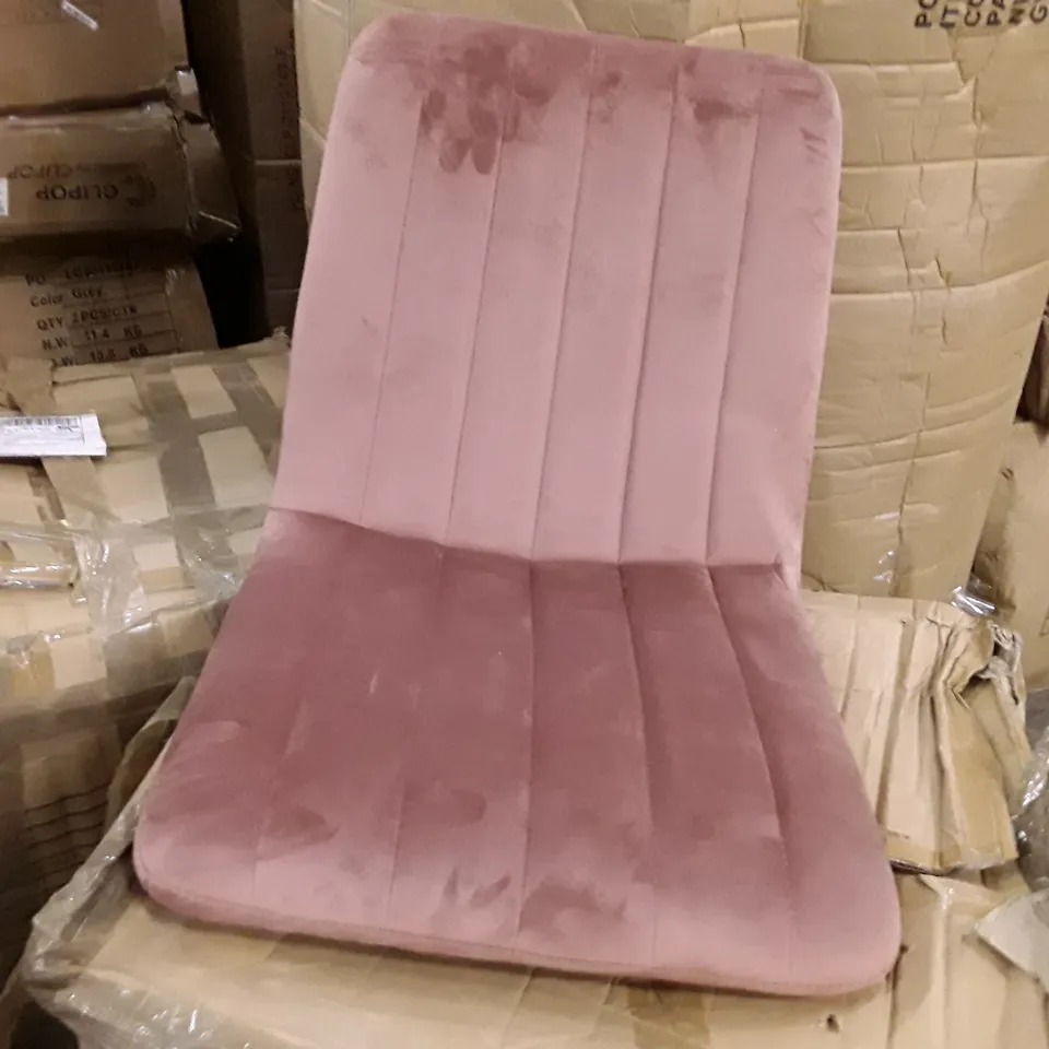 BOXED SET OF 2 UPHOLSTERED FABRIC DINNING CHAIRS  -DUSTY ROSE (1 BOX)