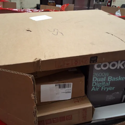 PALLET OF ASSORTED HOUSEHOLD ITEMS AND PRODUCTS TO INCLUDE;AIR FRYER,MIRROR,AIR COOLER