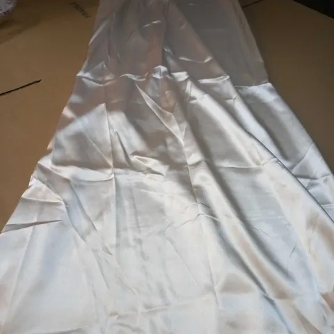 PLT CHAMPAGNE SATIN BANDEAU MAXI DRESS - SIZE 14