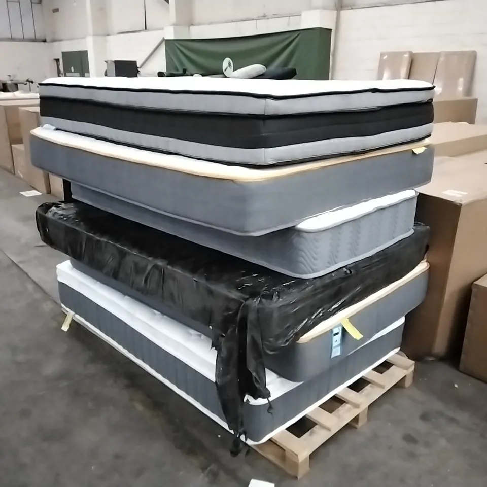 PALLET CONTAINING 6 ASSORTED MATTRESSES - SIZES, BRANDS, CONDITIONS ECT VARY