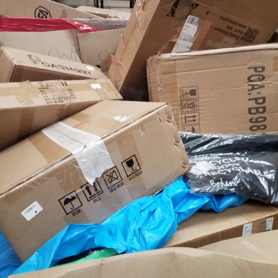 PALLET CONTAINING ASSORTED PRODUCTS INCLUDING TOILET SAFETY RAILS, AUDIO TURNTABLE, TOOL BAG, PERIODIC TABLE & POP UP TENTS