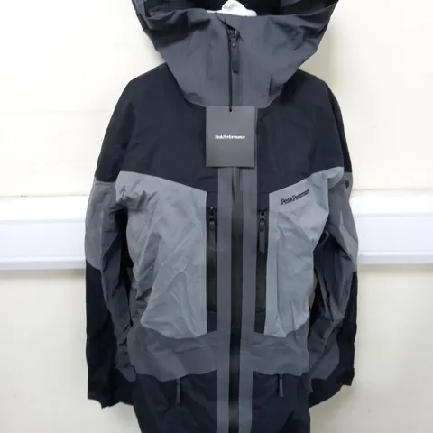 PEAK PERFORMANCE MENS GRAVITY GORE TEX JACKET IN GREY/BLACK - L