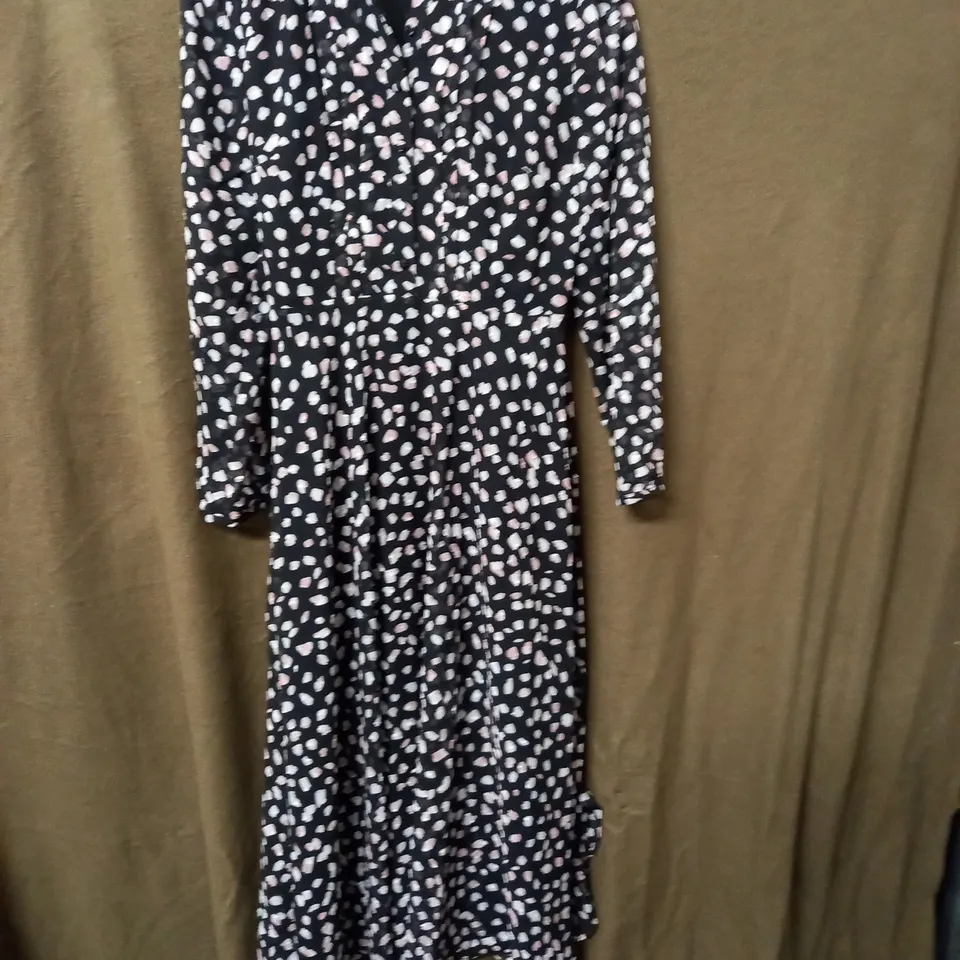 HOBBS LONDON ORLA DRESS BLACK MULTI - UK 10