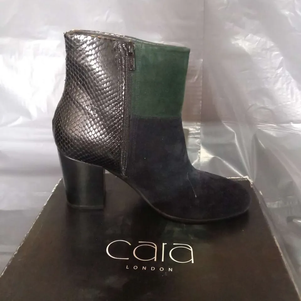 BOXED CARA SLEEP LEATHER/SUEDE ANKLE BOOTS SIZE 3