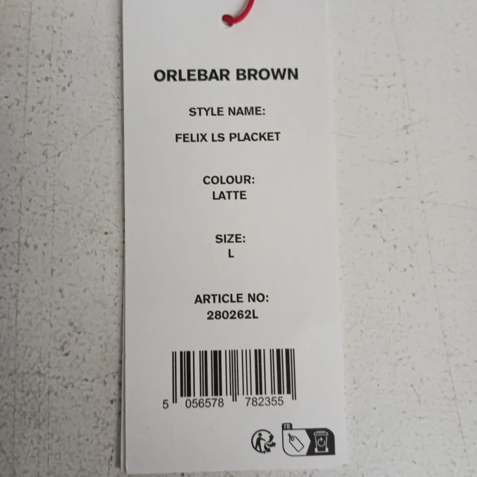 ORLEBAR BROWN FELIX LS PLACKET SHIRT – LATTE – UK L