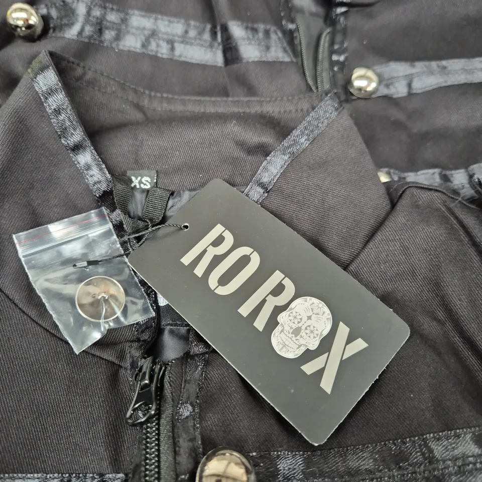 RO ROX MEN'S MCR MILITARY DRUMMER BLACK PARADE JACKET, BLACK & BLACK - SIZE XS