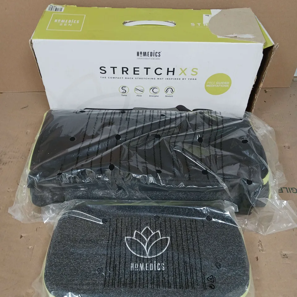 BOXED HOMEDICS STRETCH XS COMPACTBACK STRETCHING MAT IN GREEN/GREY
