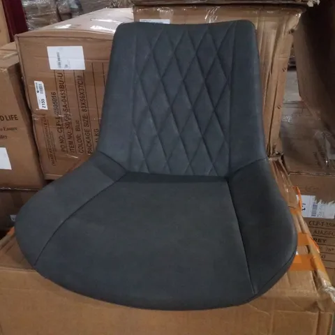 BOXED SET OF 2 GREY FAUX LEATHER DINING CHAIRS 