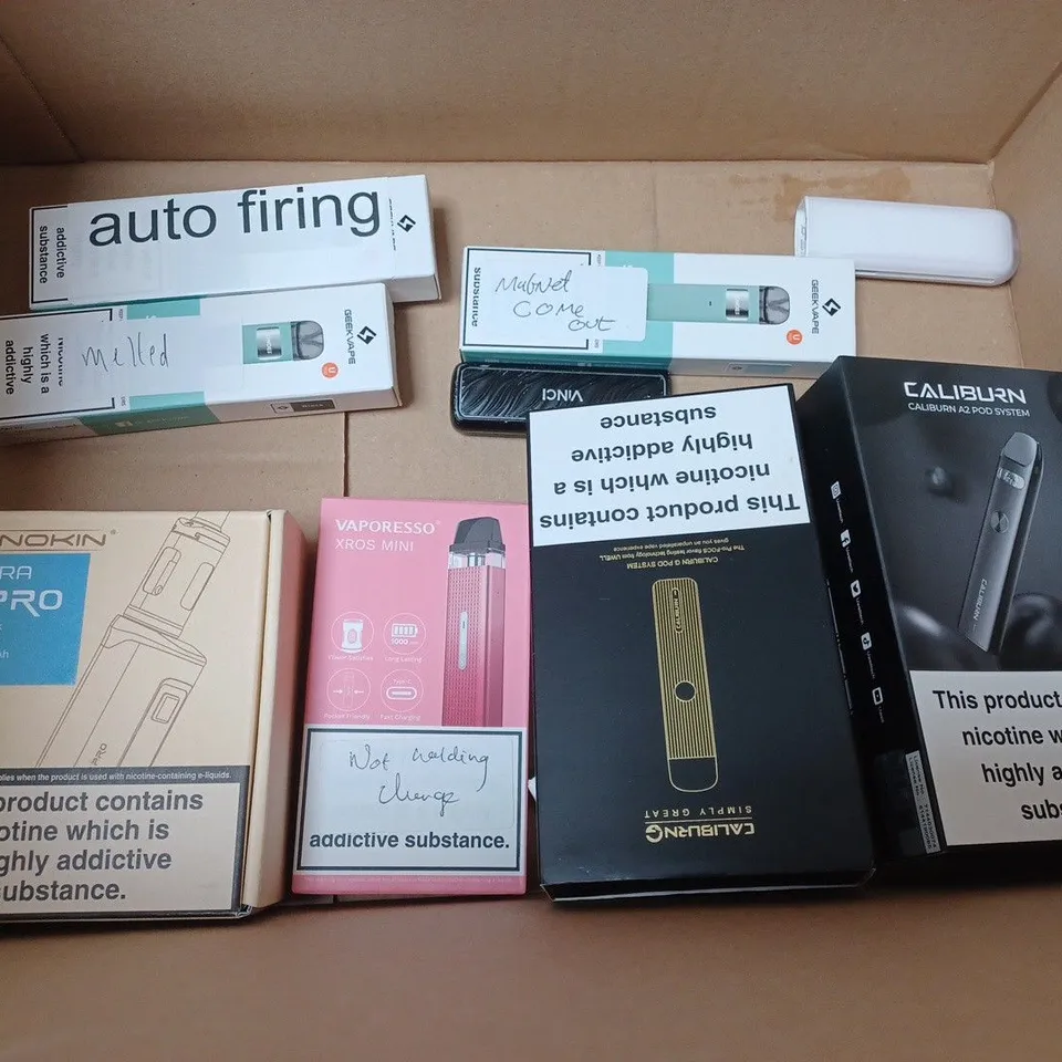 LOT OF 20 ASSORTED E-CIGS TO INCLUDE VOOPOO, ASPIRE AND CALIBURN