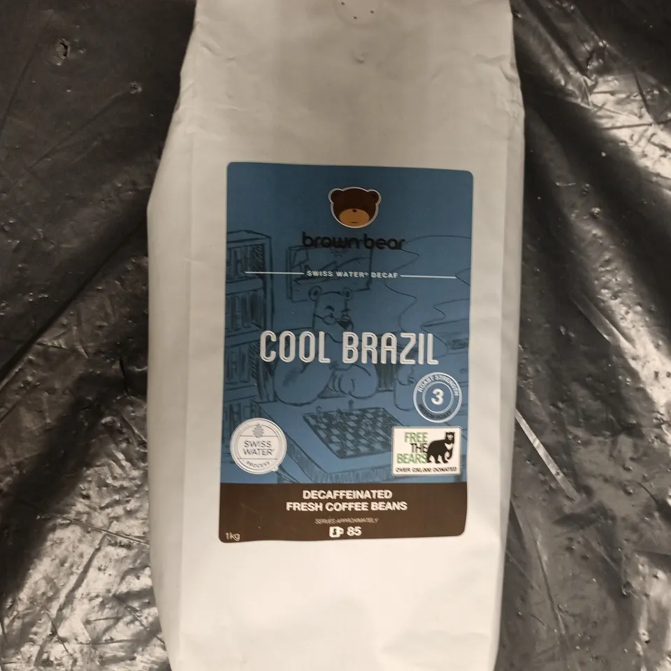 BROWN BEAR COOL BRAZIL DECAFFEINATED FRESH COFFEE BEANS
